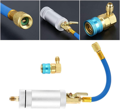 WENJING Be Quiet Mall Car A/C AC Oil Dye Oz Injection Tool Car Air-Conditioning Installation Injection Tool 1/4SAE 2OZ A/C Oil Injector R134a R12 R22