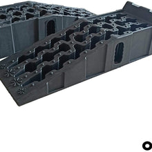 OMAC Auto Accessories Car Ramp Heavy Duty Leveling Blocks | Black Chocks Car Tires Lifting Stabilization 2 Pcs. | Vehicle Ramp - Pair 11000lbs GVW Capacity