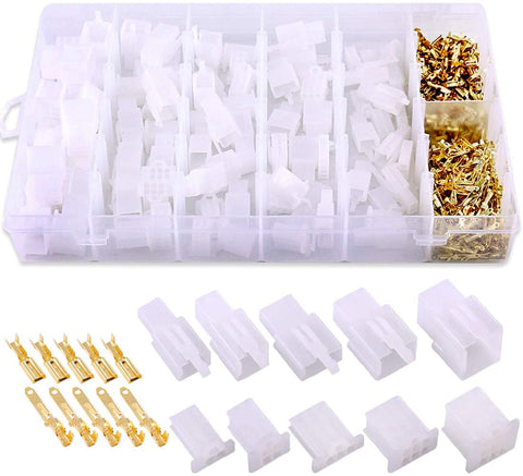 Swpeet 400Pcs 6.3MM Automotive Electrical Wire Connectors Kit, 6.3mm 1 2 3 4 6 8 9 Pin Automotive Electrical Wire Connectors Pin Header Crimp Wire Terminals (6.3mm, Assortment Kit)
