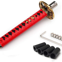 WENJTP Htostar Racing Katana Samurai Sword Shift Knob Shifter Katana Cortex disc Universal Fit for Manual Cars with Adapters Black + Black(20cm)