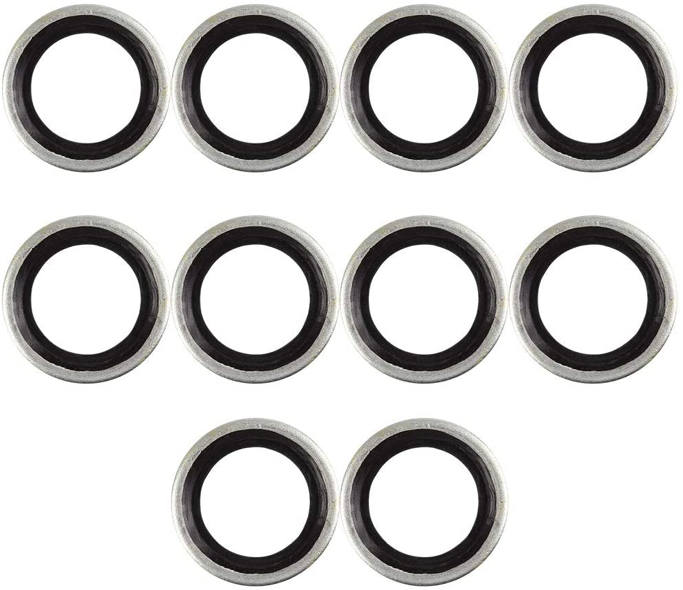 X AUTOHAUX 10pcs 19x28x3mm G1/2 BSP Car Engine Oil Drain Crush Flat Bonded Washer Seal Gaskets