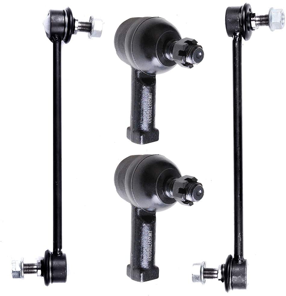 CTCAUTO Suspension Kits Front Outer Tie Rod End Front Sway Bar End Link - Driver Side Front Sway Bar End Link - Passenger Side 4pcs Compatible fit 2001-2006 Hyundai Santa Fe