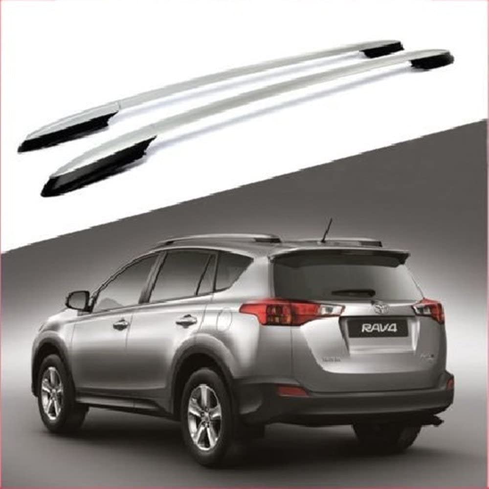 Nova for 13 14 15 16 17 Toyota RAV4 Silver OE Style Roof Rack Side Rails Bars Luggage Pair Aluminum (Silver-Side Rails)
