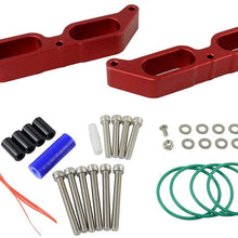 PQY Billet Power Block Intake Manifold Spacer Compatible with 13+ Subaru BRZ 13-16 Scion FR-S 17+ Toyota 86 FA20 Engine 19hp / 15tq Red