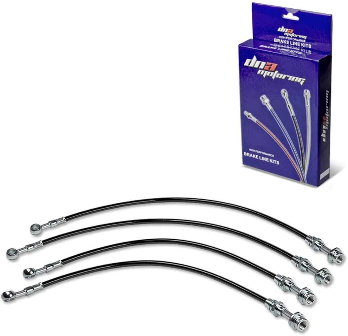 Replacement for Nissan Sentra Stainless Steel Hose Brake Line Set (Black) - Rear Disc B15