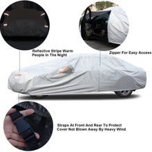 Kayme 6 Layers Car Cover Waterproof All Weather for Automobiles, Outdoor Full Cover Rain Sun UV Protection with Zipper Cotton, Universal Fit for Sedan (194"-208")