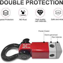 RUGCEL Shackle Hitch Receiver 2 inch 13000 Lbs Break Strength Never Rust Receiver Shackle Bracket Heavy Duty and Solid with 3/4'' D Ring Shackle, Towing Accessories for Trucks