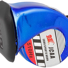 uxcell Cars Snail Design Two Tone Loud Trumpet Horn Blue