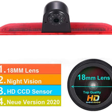 HD IP68 1280pixels Third Roof Top Mount Brake Lamp Reverse Rear View Backup Camera Angle and distance Adjustable IR Night Vision for F o r d Transit Tourneo custom Jumbo Kasten V363 F150 F350 V636 MK8