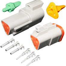 VonSom 3 Pin Way Plug Connector 14-20 AWG 13 Amps Wedge Lock Male Female IP67 Waterproof Electrical Wire Cable Receptacle Lock Connector Plug Socket for Motorcycle Scooter Car Truck Boats, 5 Sets