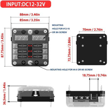 Automotive 12V/24V 6-Way Blade Holder Fuse Box Block Case with Negative for Auto Car Boat Marine Trike