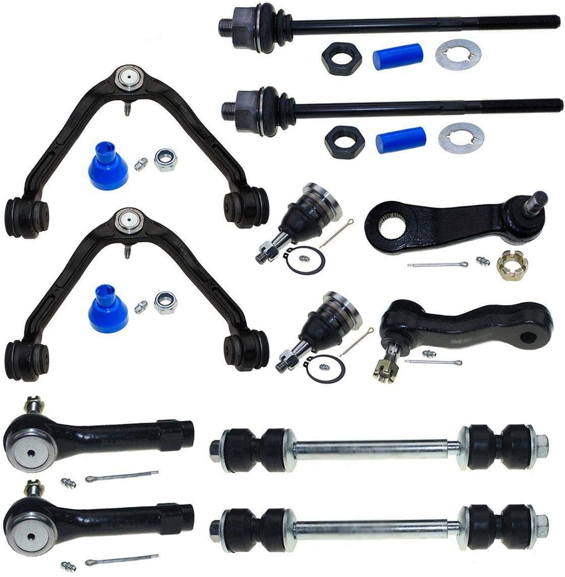 DLZ 12pcs Front Upper Control Arm and Ball Joint Sway Bar Link Tie Rods Compatible with Silverado 1500 1999-2006