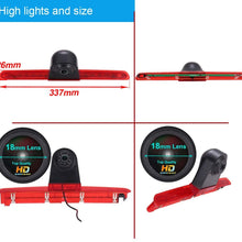 HD IP68 1280pixels Third Roof Top Mount Brake Lamp Reverse Rear View Backup Camera Angle and Distance Adjustable Night Vision for V W T6 Caravelle Bus Transporter MPV SUV (Camera+7" Monitor)