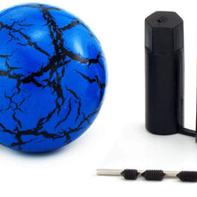 Thruifo Gear Shifter Head, Thunder Pattern Ball Shape MT Car Stick Shift Knob Fit Most Automatic Manual Vehicles, Blue
