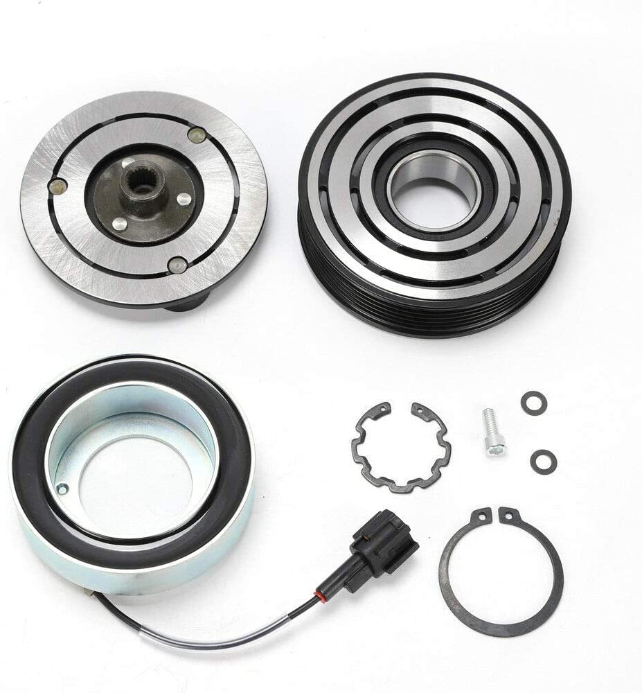 SD&ZC A/C Compressor Clutch Kit Pulley Bearing Coil Plat Fit For 2007-2015 Nissan Versa Tiida 1.8L 7 Pulley Grooves 92600CJ60A 92600CJ61B 926101U60A 926101U61A