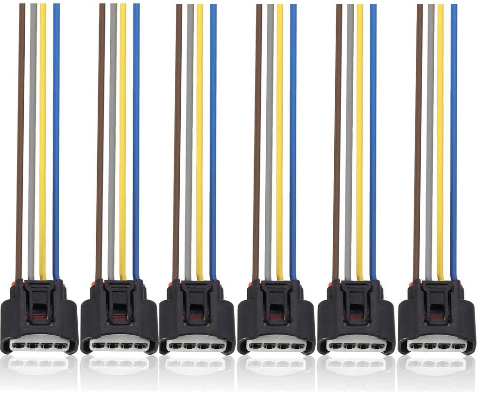 90980-11885 6 Connector Plug Harness Ignition Coil Compatible with Toyota Lexus 4-way female
