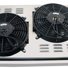 CoolingSky 4 Row Aluminum Radiator +Fan Shroud Combo&Thermostat Relay Kit for 1977-1982 Chevy Corvette C3 5.7 5.0 V8 Engine
