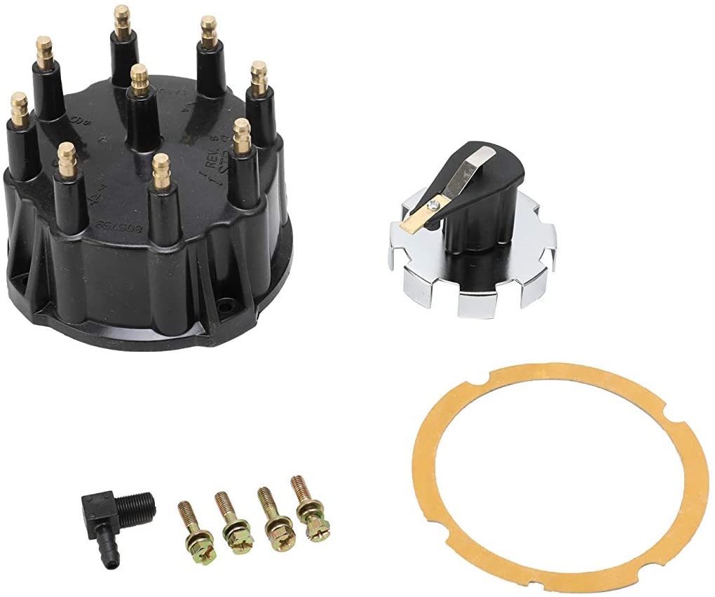 Replacement Distributor Cap Tune Up Kit - Compatible with Mercruiser GM V8 Engines with Thunderbolt IV, V HEI Ignition System - Replaces 187523, 805759Q3, 805759T3, 815407A2 - Rotor, Cap, Gasket
