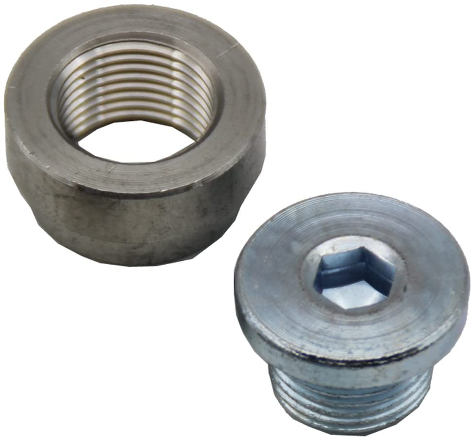 LEDAUT M18X1.5 O2 Oxygen Sensor Stepped Mounting Bung And Plugs (1 Bungs/1 Plugs) Oxygen Sensor Fittings Weld Bung