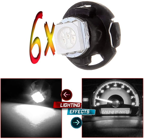 cciyu 6 Pack T4.7 Neo Wedge 5050 Led Replacement fit for Instrument A/C Climate Heater Control Bulbs Lamp Light (yellow)