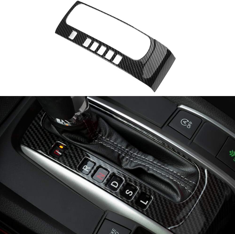 Thenice for 10th Gen Civic ABS Carbon Fiber Texture Inner Gear Panel Trim Shift Box Decoration Cover for Honda Civic 2016 2017 2018 2019 2020 -Automatic Transmission