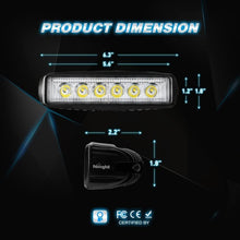 Nilight 2PCS 18W Spot LED Work Lights Led Pods Fog Lights Off Road Led Lights Driving Lights with Off Road Wiring Harness, 2 Years Warranty