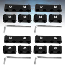 12Pcs Aluminum Alloy Braided Engine Spark Plug Wire Hose Separator Clamp Fitting Kit for 8mm 9mm 10mm(Black)