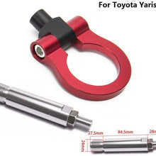 EPMAN Circular Ring Sport Jdm Aluminum Forge Front Tow Hook Bar Front Rear For Toyota Yaris Old (Red)