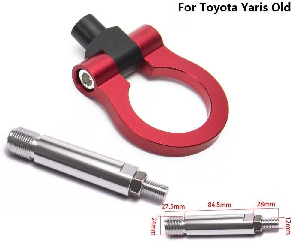 EPMAN Circular Ring Sport Jdm Aluminum Forge Front Tow Hook Bar Front Rear For Toyota Yaris Old (Red)