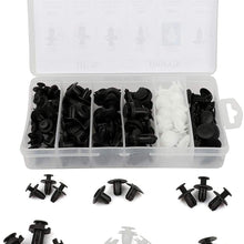LUJUNTEC 100Pcs Bumper Retainer Clips Auto Fasteners Rivet Clips Body Fastener Kit with Plastic Box