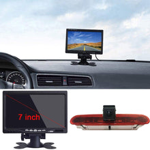 Waterproof Night Vision High Definition Color Rear View Brake Light Third Roof Top Mount Lamp Reverse Backup Angle Adjustable Camera for Fiat Doblo 263 Van/Opel Combo + 7" inch Monitor