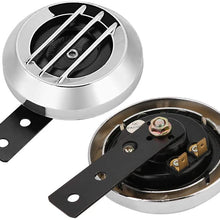 Qii lu Universal Motorcycle Electric Loud Horn Siren 12V 110DB Waterproof Round Horn Speaker