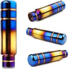 Aluminum Weighted Shift knobs, Long Stick Shift Knob Gear Shifter Knobs, Universal Automatic Manual Vehicles Lever Cover Head 5 inch Shifter Knobs with 3 Threaded Adapters M8 M10 M12 x 1.25 (Blue)