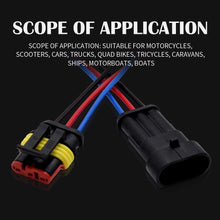 3 Pin Connector Waterproof Connector,Male and Female Way 16 AWG Wire Suitable for car Truck, Boat and Other Wire Connection (5 kit)