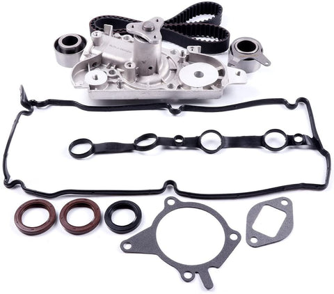 Timing Belt Kit with Water Pump,ECCPP Automotive Replacement Timing Parts for 1999-2001 Mazda Protege 1.6L L4 GAS DOHC 16V Eng. ZM