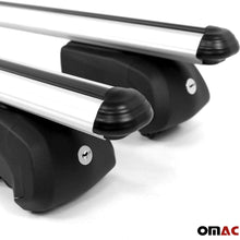 OMAC Automotive Exterior Accessories Roof Rack Crossbars | Aluminum Silver Roof Top Cargo Racks | Luggage Ski Kayak Bike Carriers Set 2 Pcs | Fits BMW X4 2019-2021