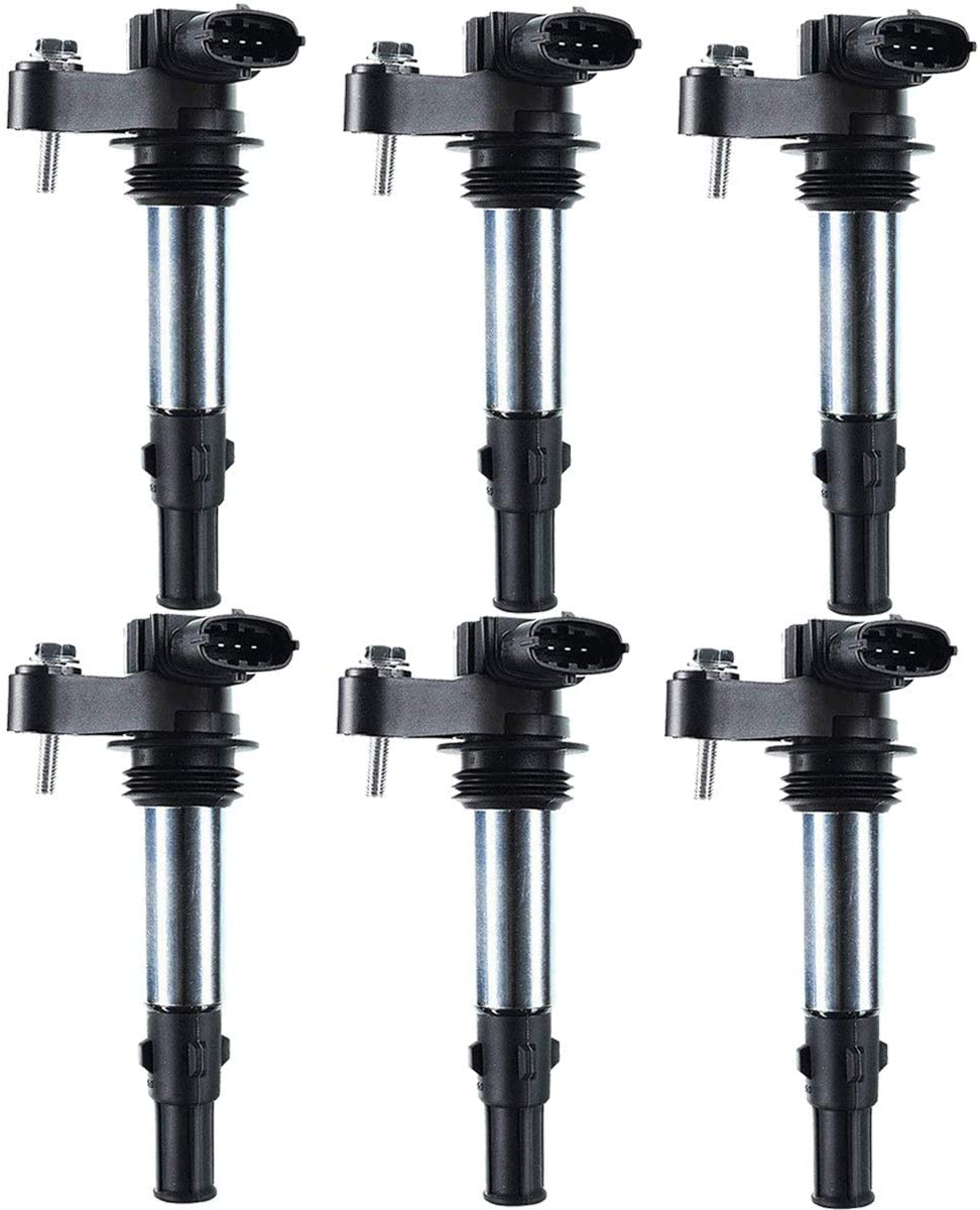 A-Premium Ignition Coils Pack Replacement for Cadillac CTS SRX STS Buick Allure Enclave Lacrosse Rendezvous Chevrolet Traverse GMC Acadia SAAB 9-3 Saturn Outlook 2.8L 3.6L 6-PC Set