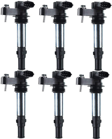 A-Premium Ignition Coils Pack Replacement for Cadillac CTS SRX STS Buick Allure Enclave Lacrosse Rendezvous Chevrolet Traverse GMC Acadia SAAB 9-3 Saturn Outlook 2.8L 3.6L 6-PC Set