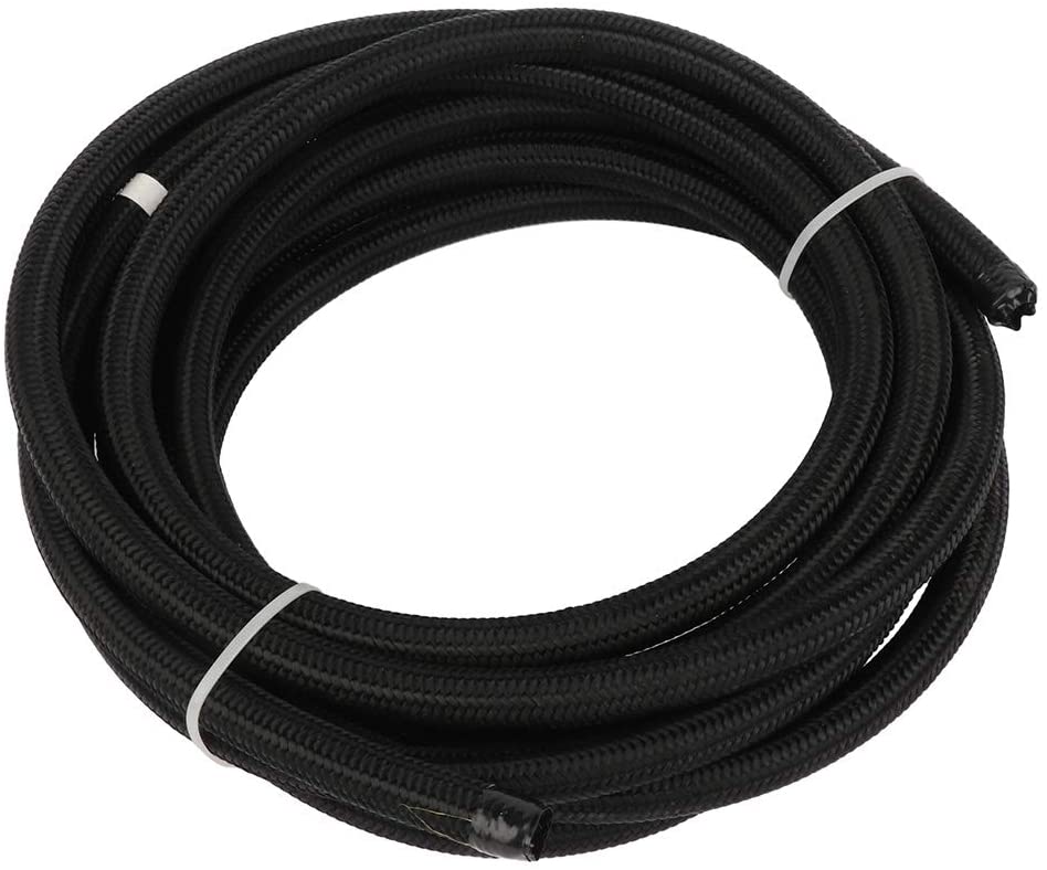 AUTOMUTO AN8 20Ft Braided Fuel Line Hose Nylon Braided Fuel Gas Pipe hose-4AN 6AN 8AN 10AN Fit for Motor Fuel, Pump Gas, Diesel Oil, Alcohol Based Fuel, Ethanol Fuel, Engine Oil and coolant