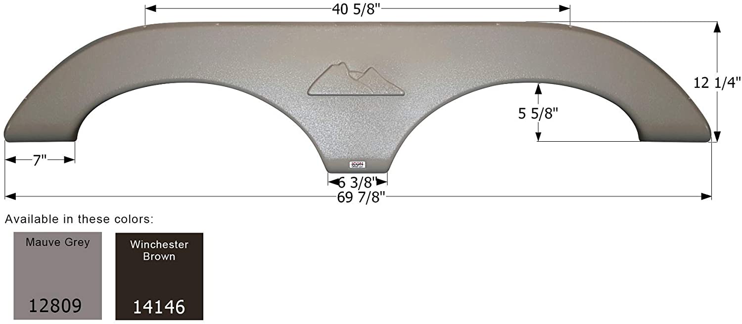 ICON Fender Skirt, Tandem, Keystone, FS2809, Mauve Grey