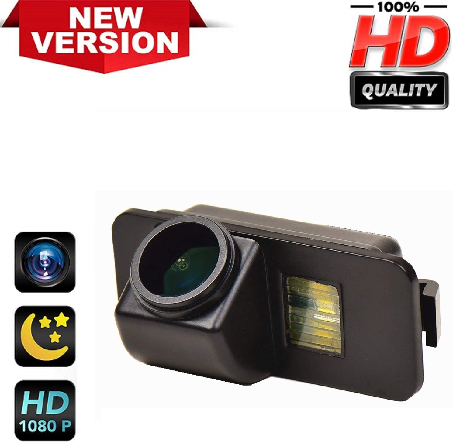 Rear Reversing Backup Camera Rearview License Plate Replacement Camera Night Vision Ip69k Waterproof for Ford Galaxy MK3 Ford Kuga C520 Ford Mondeo MK4 Ford Fiesta/Fiesta Seda Fiesta ST Focus Mk2
