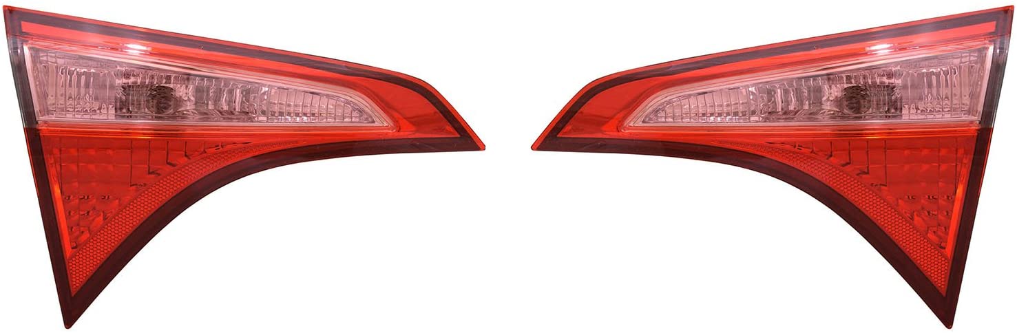 Rareelectrical NEW PAIR OF INNER TAIL LIGHTS COMPATIBLE WITH TOYOTA COROLLA LE ECO TO2802135 81580-02A50 8159002A50 8158002A50 TO2803135 81590-02A50