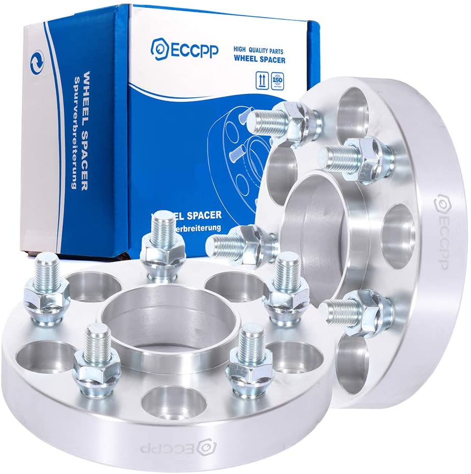 ECCPP 2x 5 Lug 5x4.5 Hub Centric Wheel Spacers 5x4.5 5x114.3mm 12x1.25 66.1mm 1 inch Compatible with for Infiniti Q45 Q50 Q60 Q70 Q70L for Infiniti EX35 EX37 FX35 FX45 FX50 (silver silver)