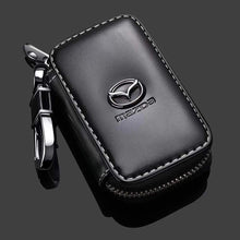 Gaocar Auto Parts Car Key case for Lexus,Genuine Leather Car Smart Key Chain Keychain Holder Metal Hook and Keyring Zipper Bag for Remote Key Fob - Black (for Lexus)