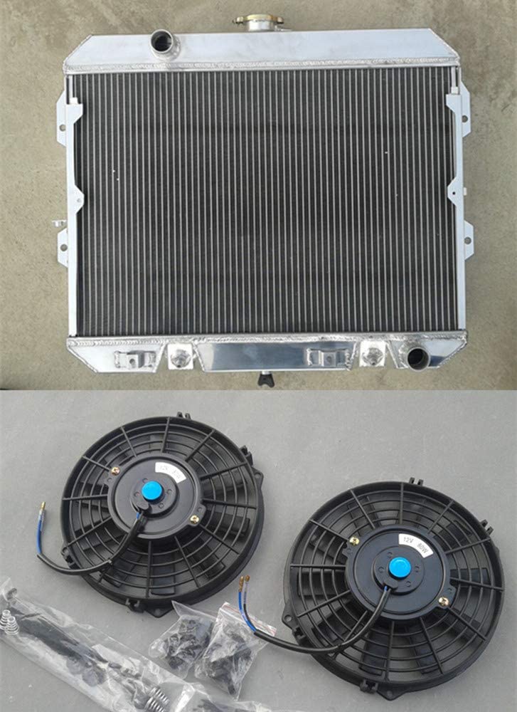 3 ROW Aluminum radiator & FAN FOR Nissan Datsun 280ZX 2.8L 1981-1983 81 82 83