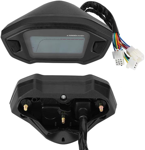 Keenso Universal MotorcycleSpeedometer - DC 12V Motorcycle Digital Colorful LCD Speedometer Odometer Tachometer W/Speed Sensor
