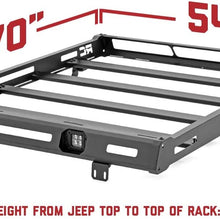 Rough Country LED Roof Rack System (fits) 2018-2020 Jeep Wrangler JL | 50" Light Bar | (2) Cubes | Steel | 10622