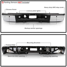 ACANII – Para Chevy Silverado/GMC Sierrsa 1500 acero cromado completo parachoques trasero con montaje de orificios de sensor