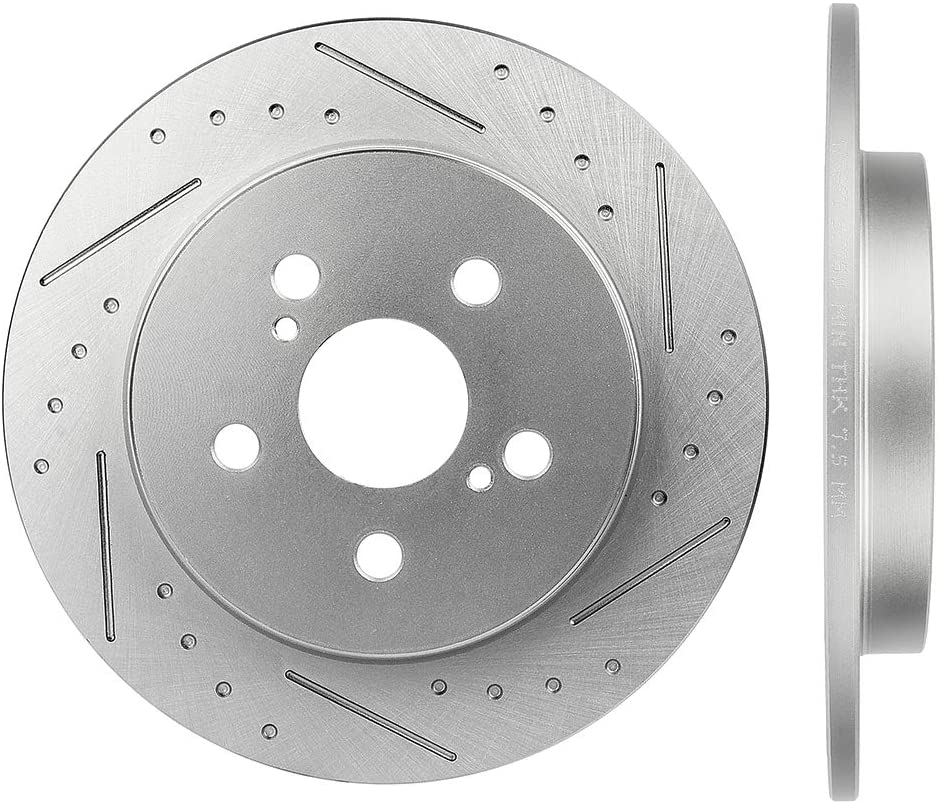 BRAKEUS Brake Rotors Kits Fit for 11-17 CT0h,09-10 Pontiac Vibe,for Toyota Corolla/Matrix/Prius/Prius Plug-In/Prius Prime with 5 -Lugs Slotted Disc