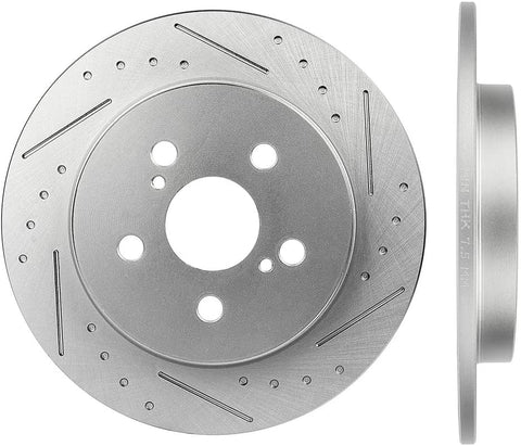 BRAKEUS Brake Rotors Kits Fit for 11-17 CT0h,09-10 Pontiac Vibe,for Toyota Corolla/Matrix/Prius/Prius Plug-In/Prius Prime with 5 -Lugs Slotted Disc